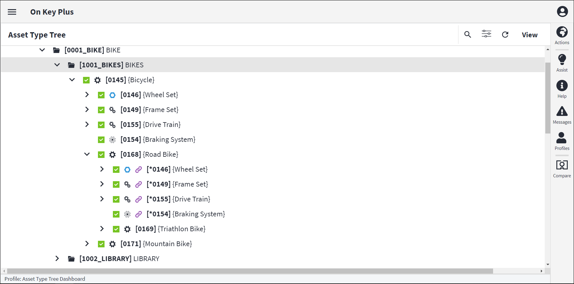 Asset Type Tree Screen