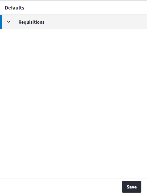 Requisitions Defaults Screen