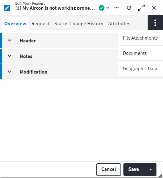 Work Request Screen